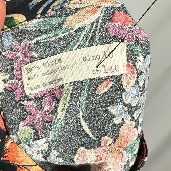 Zara girls soft collection floral long sleeve dress size 10 - Picture 7 of 7